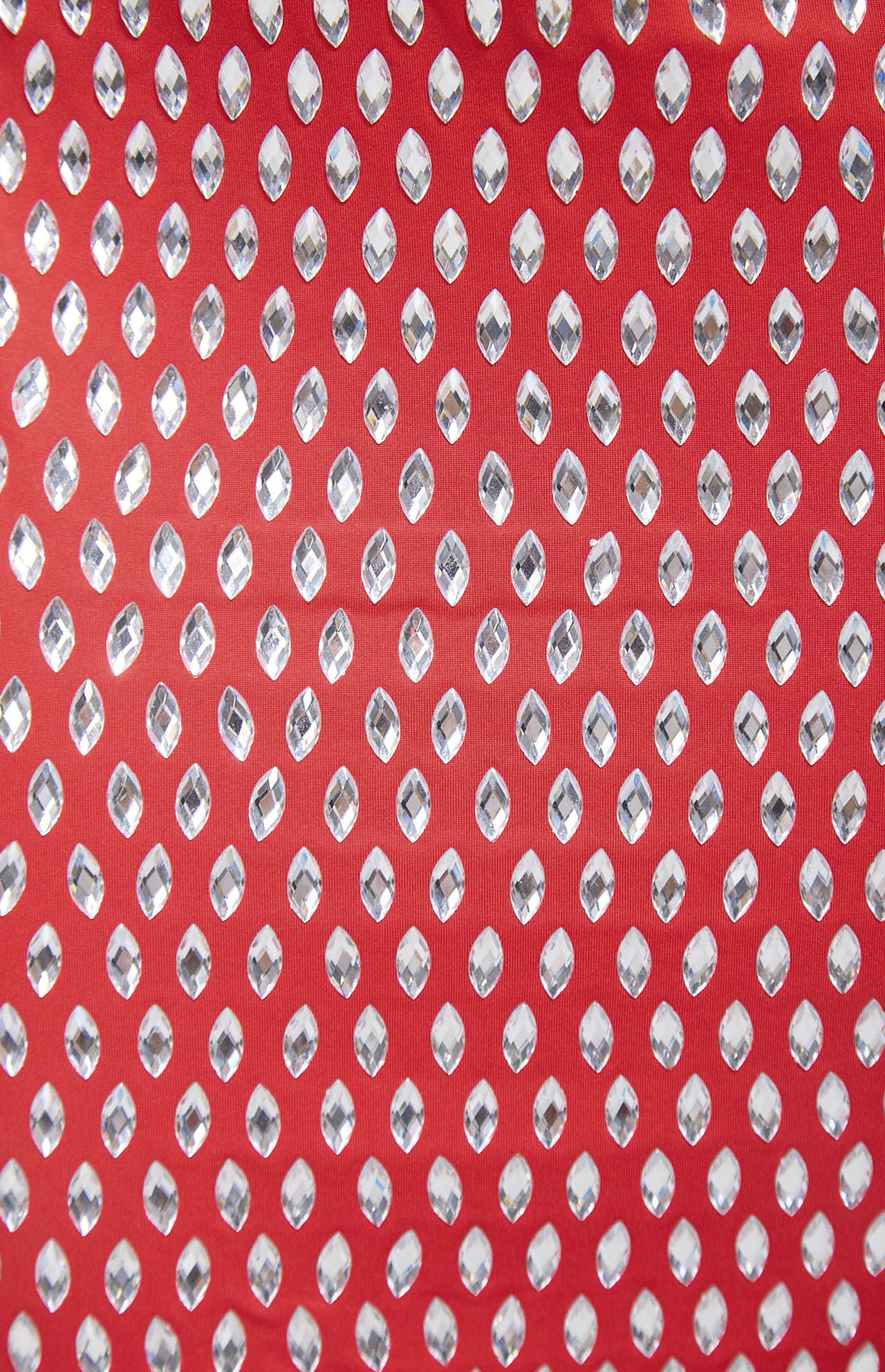 Nure Embellished Cut-Out Crystal Mini Dress Red