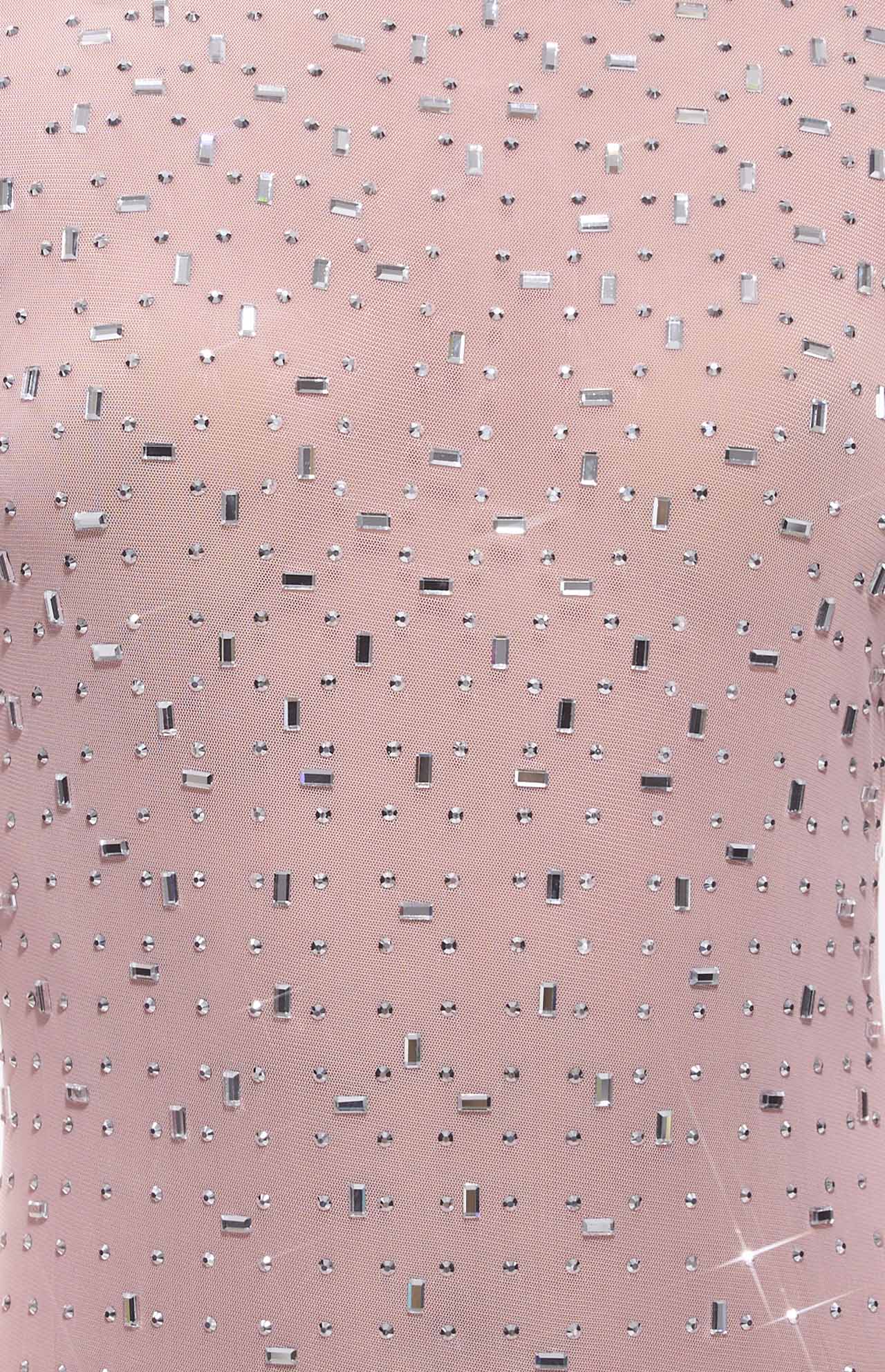 Sasso Diamante Mesh Maxi Dress Pink