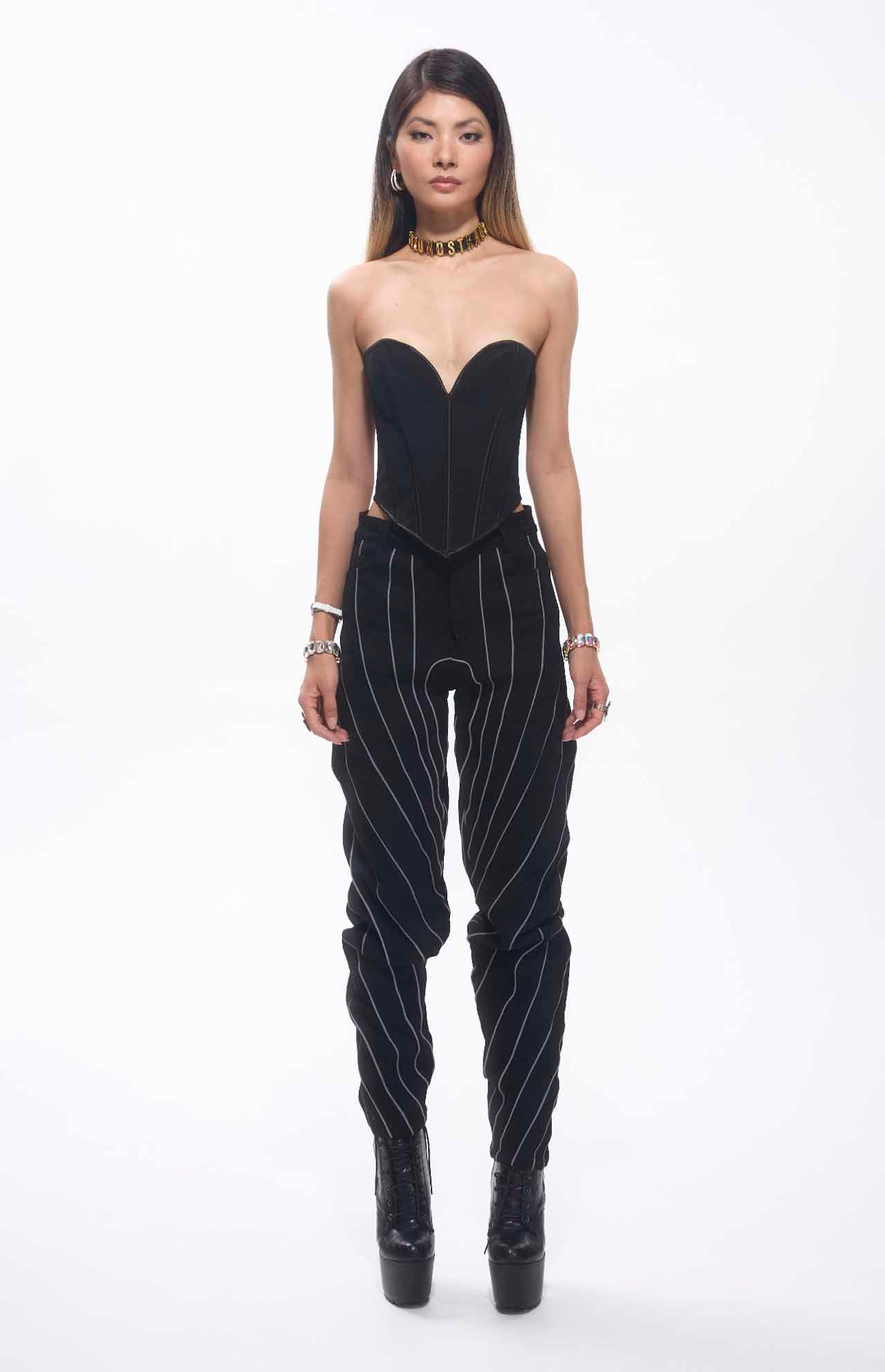 Umee Heart Shape Corsette Top Black