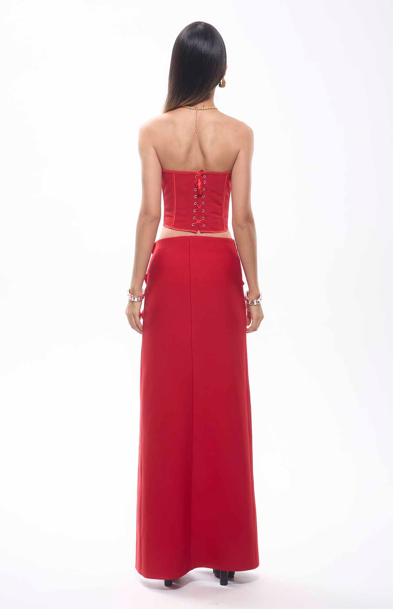 Umee Heart Shape Corsette Top Red